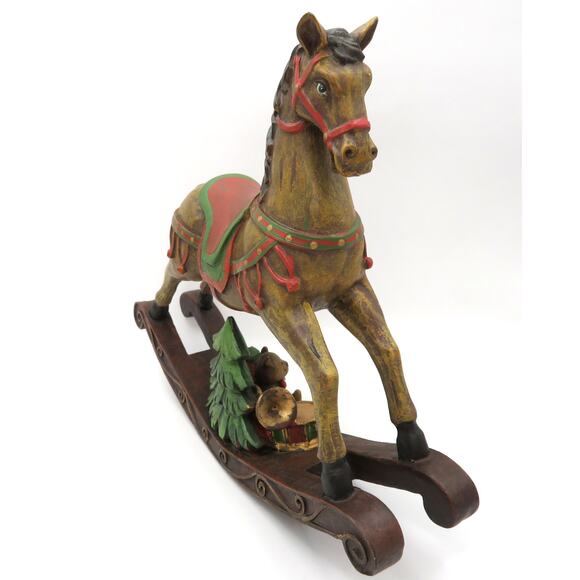 TII Collections Rocking Horse Christmas Figurine 7.5" Vintage Holiday Decor - Picture 2 of 10